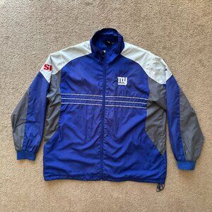 New York Giants Windbreaker Mens XL NFL Reebok Full Zip Mock Neck Polyester